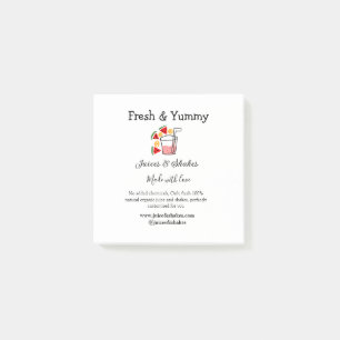 Juices & shakes restaurant business website social post-it notes