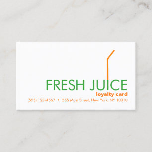 Juicing Customer Juice Bar Loyalty Reward Card