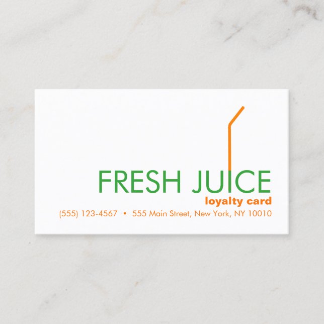 Juicing Customer Juice Bar Loyalty Reward Card (Front)