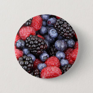 Juicy and Ripe Berry Fruit Medley 6 Cm Round Badge
