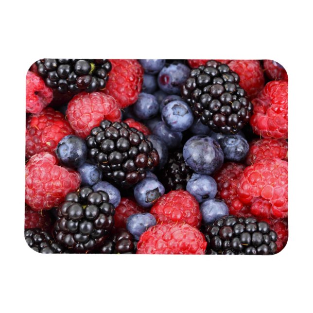 Juicy and Ripe Berry Fruit Medley Magnet (Horizontal)