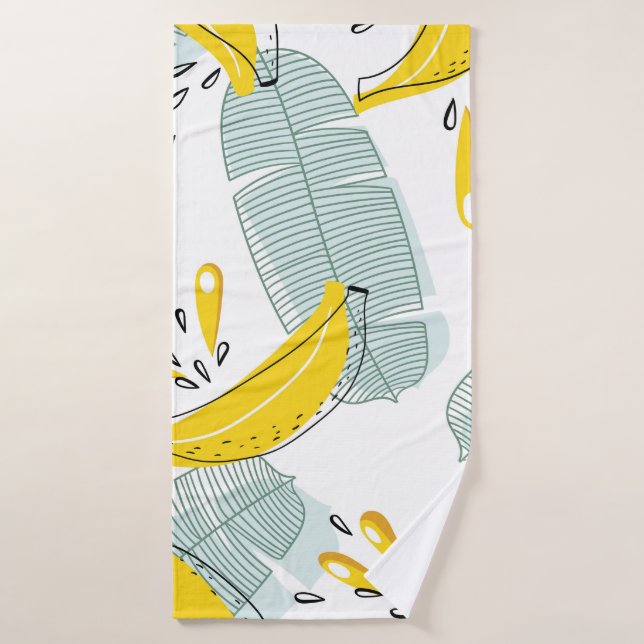 Juicy Bananas Bright Vintage Pattern Bath Towel (Bath Towel)