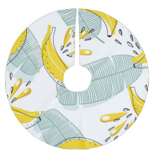 Juicy Bananas Bright Vintage Pattern Brushed Polyester Tree Skirt