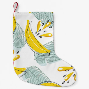 Juicy Bananas Bright Vintage Pattern Small Christmas Stocking