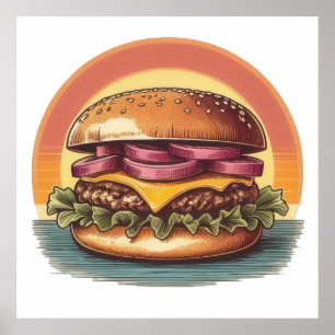 Juicy Burger Delight Poster