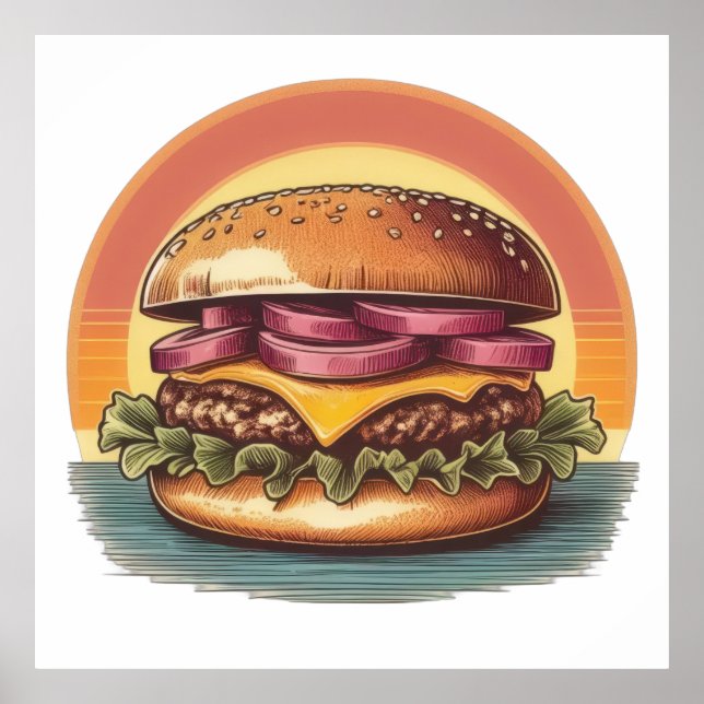 Juicy Burger Delight Poster (Front)