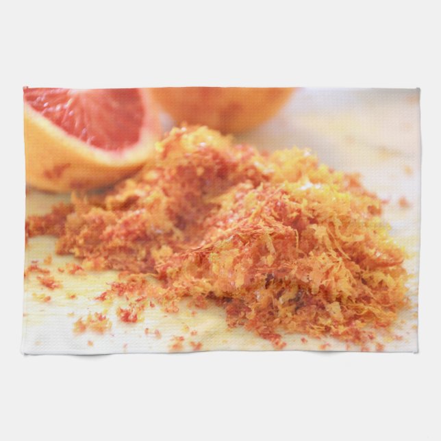 Juicy Citrus Blood Oranges and Zest Tea Towel (Horizontal)