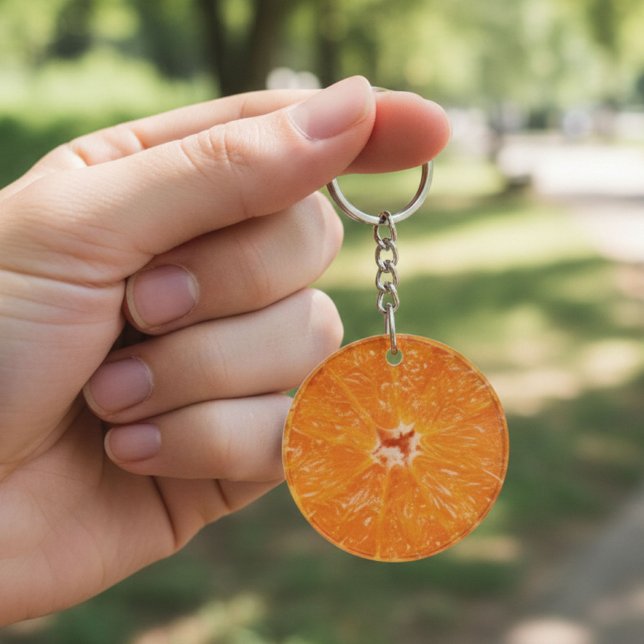 Juicy Citrus Fruit - Vibrant Orange Slice Key Ring (Creator Uploaded)