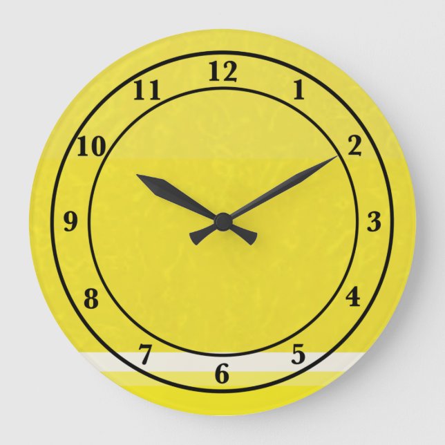 Juicy Citrus Lemon Fruit Slice Colours Large Clock (Front)