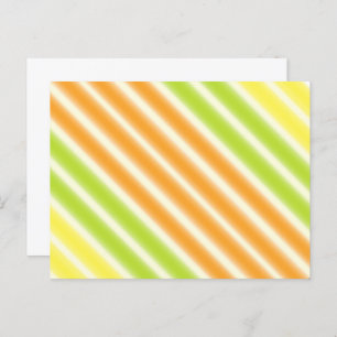 Juicy Citrus Lemon Lime And Orange Stripes Postcard