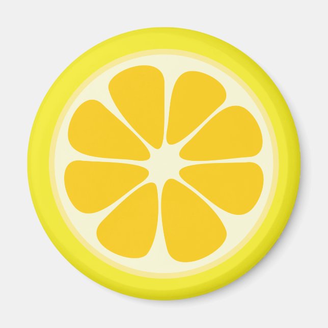 Juicy Citrus Lemon Tropical Fruit Slice Kitchen Magnet (Front)