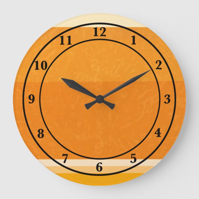 Juicy Citrus Orange Fruit Slice Colours Large Clock (Front)