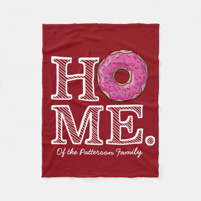 Juicy Delicious Pink Doughnut House Warmer Fleece Blanket (Front)