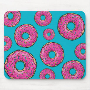 Juicy Delicious Pink Sprinkled Doughnut Mouse Pad