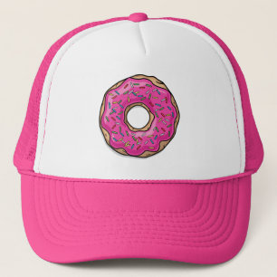 Juicy Delicious Pink Sprinkled Doughnut Trucker Hat