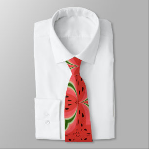 Juicy Delicious Ripe Watermelon With Seeds Design Tie