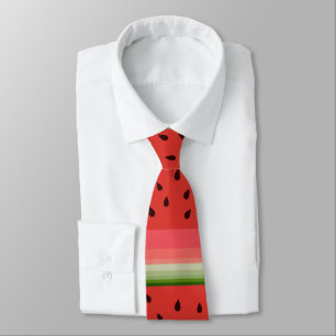 Juicy Delicious Ripe Watermelon With Seeds Design Tie