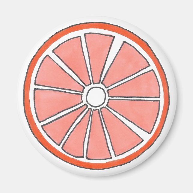 Juicy Florida Orange Citrus Fruit Slice Magnet (Front)