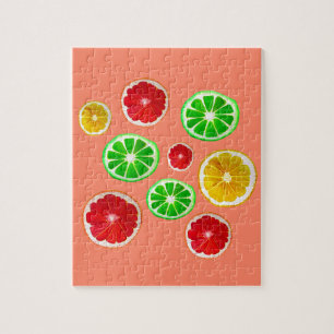 Juicy fruit colourful fruity pattern jigsaw puzzle