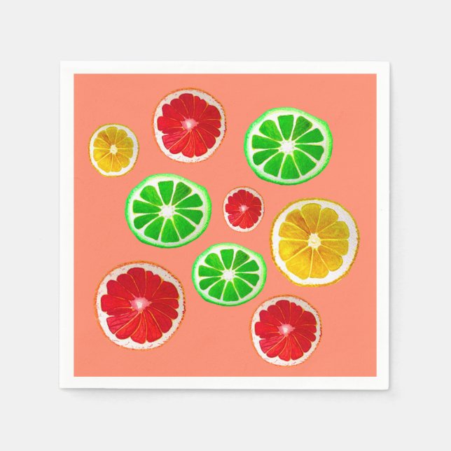 Juicy fruit colourful fruity pattern napkin (Front)