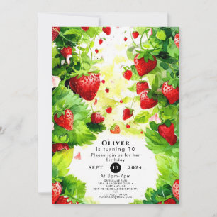 Juicy Fruit Magical Strawberry Birthday Invitation