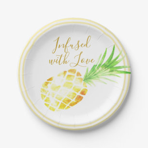 Juicy Golden Pineapple Paper Plate