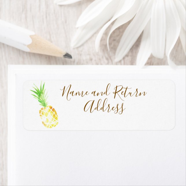Juicy Golden Pineapple Return Address Label (Insitu)