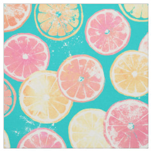 Juicy Grapefruit Slices Fabric