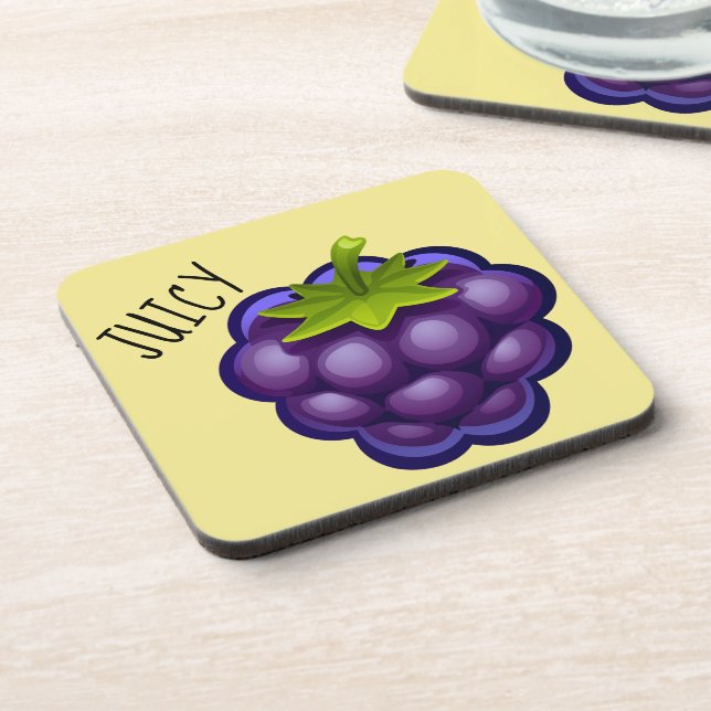 Juicy Grapes  Plastic coasters w/cork back (Left Side)