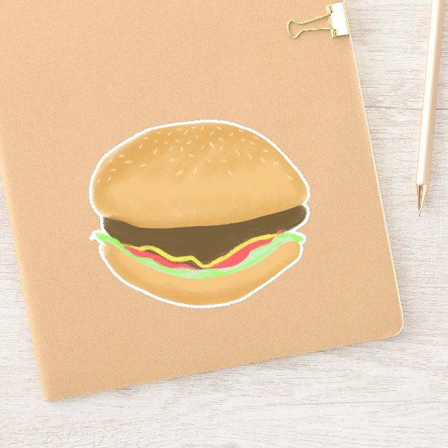 Juicy Hamburger Drawing Art (Notebook)