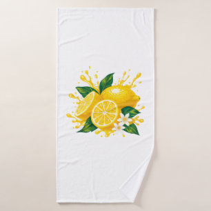 Juicy lemon bath towel set