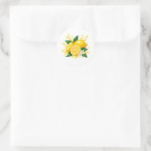 Juicy lemon classic round sticker
