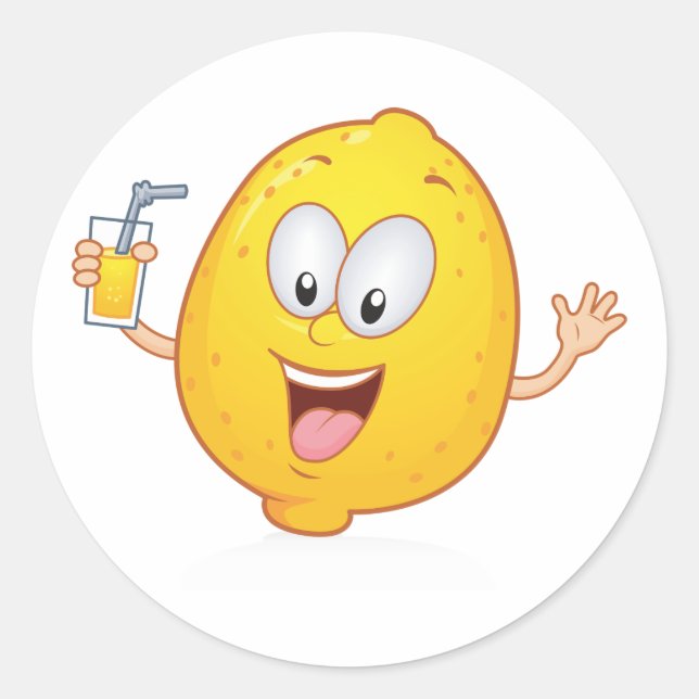 Juicy Lemon Drink Classic Round Sticker (Front)