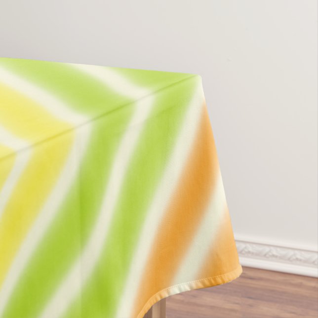 Juicy Lemon Lime And Orange Citrus Fruit Stripes Tablecloth (In Situ)