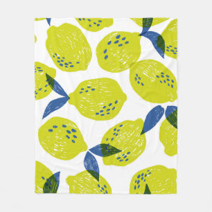 Juicy lemons: vintage seamless pattern. fleece blanket