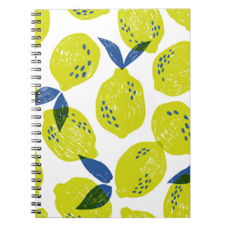 Juicy lemons: vintage seamless pattern. notebook