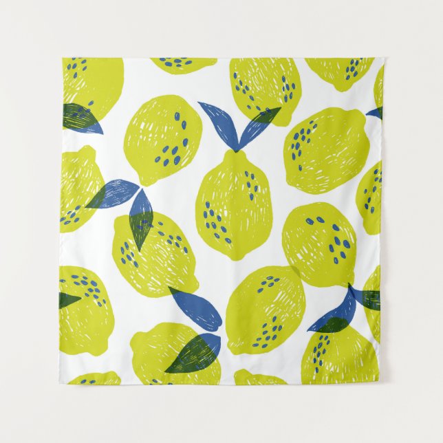 Juicy lemons: vintage seamless pattern. tapestry (Front)