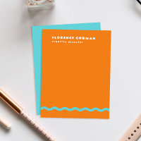 Juicy Orange and Turquoise Wavy Frame Personal