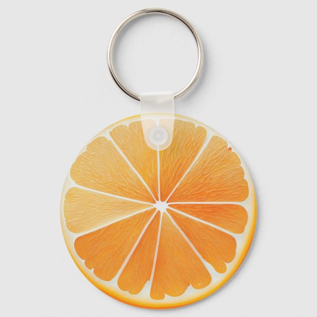 Juicy Orange Slice Fruit Lovers Key Ring (Back)