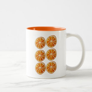 Juicy orange slice watercolor art pattern pop art Two-Tone coffee mug