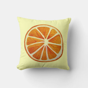 Juicy orange slice watercolor fruit pop art cushion