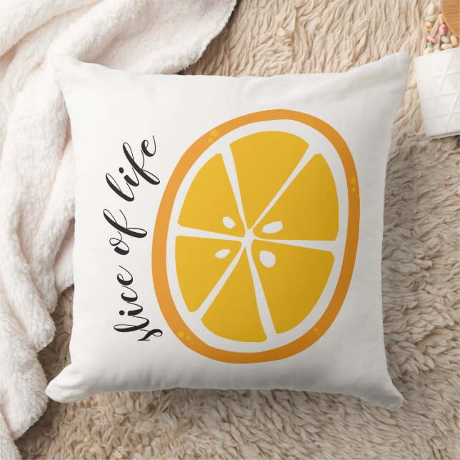 Juicy Orange Tropical Fruit Citrus Illustration Cushion (Blanket)