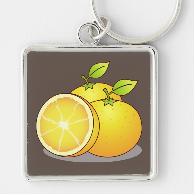 Juicy Oranges fun fruit Key Ring (Front)