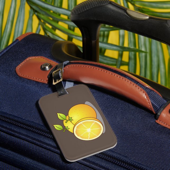 Juicy Oranges fun fruit Luggage Tag (Front Insitu 1)