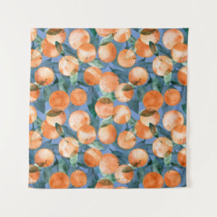 Juicy Oranges Watercolor Pattern Tapestry