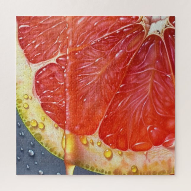 Juicy piece of grapefruit jigsaw puzzle (Vertical)