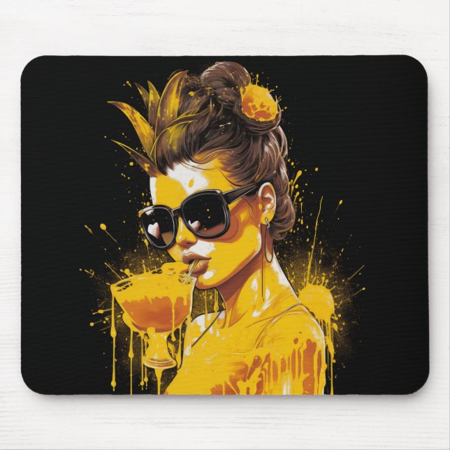 Juicy Pineapple Lady Mousepad (Front)