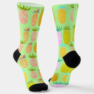 Juicy Pineapple Lime Pattern Socks