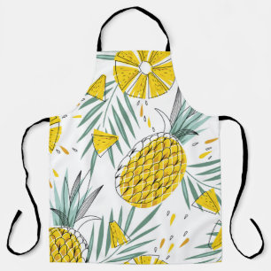 Juicy pineapples: bright vintage pattern. apron