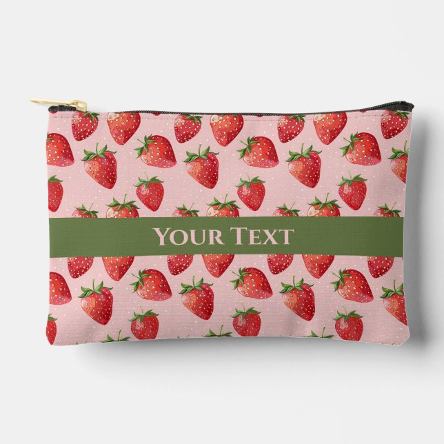 Juicy Pink: Spiralling Through Strawberry Fields Accessory Pouch (Front)